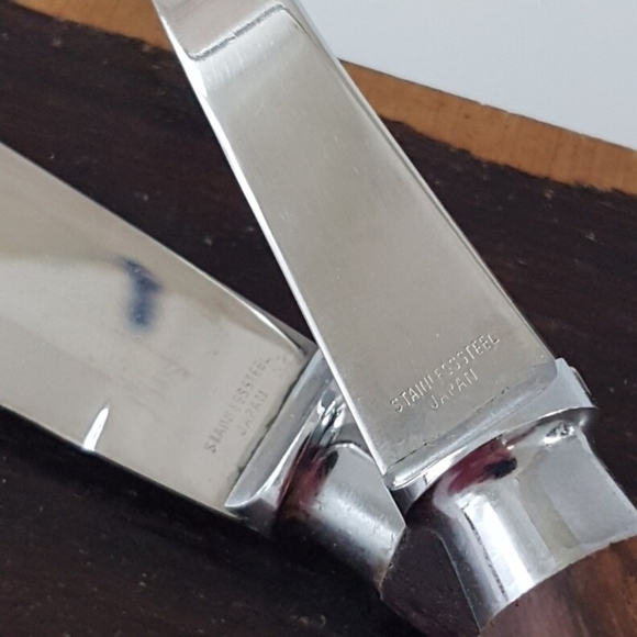 Vintage Meat Carving Set, 2pc Stainless Steel Japan, Meat Carving Knife & Meat F - Picture 5 of 10